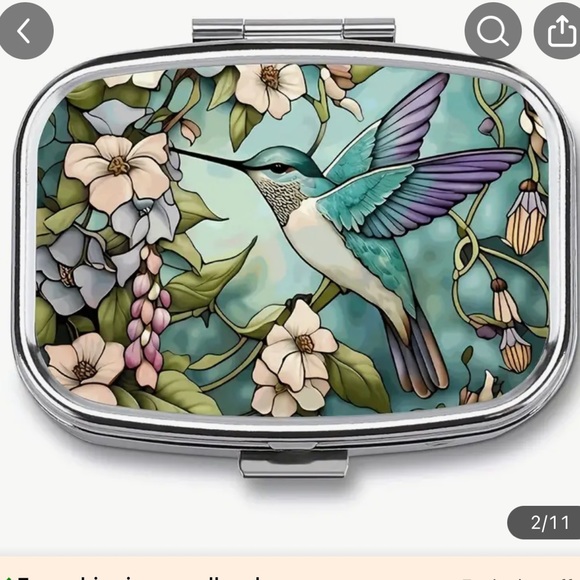 Other - NWOT! Hummingbird Pill Holder with Interior Mirror.